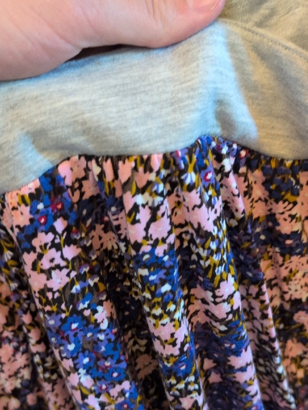 ASOS Light Gray Dress With Floral Bottom - Picture 4 of 5